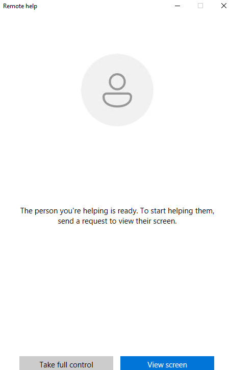 New remote assistance session from Endpoint Manager